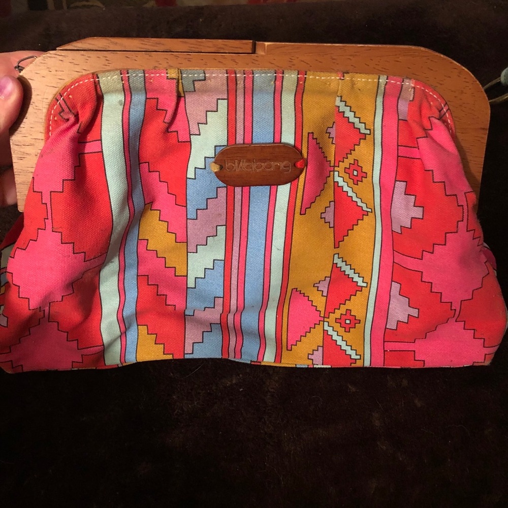 BILLABONG Multicolored Aztec Print Clutch Purse!